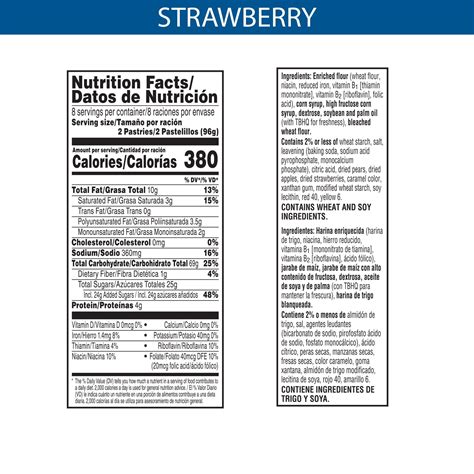 Pop Tarts Nutrition Facts Strawberry Unfrosted | Besto Blog