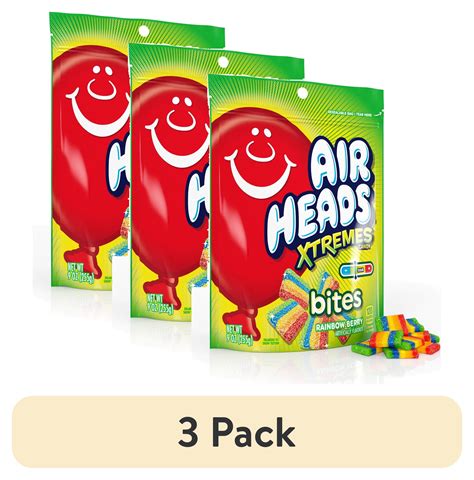 (3 pack) Airheads Xtremes Bites Sweetly Sour Candy, Rainbow Berry, Nut ...