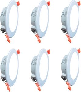 MVL Maxa 10-Watts Round Led Panel Conceal Down Pack of 6 Ceiling Light ...