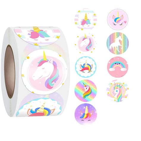 HASTHIP Cooler Waterproof Vinyl Unicorn Stickers - 500Pcs, 1.5 inch ...