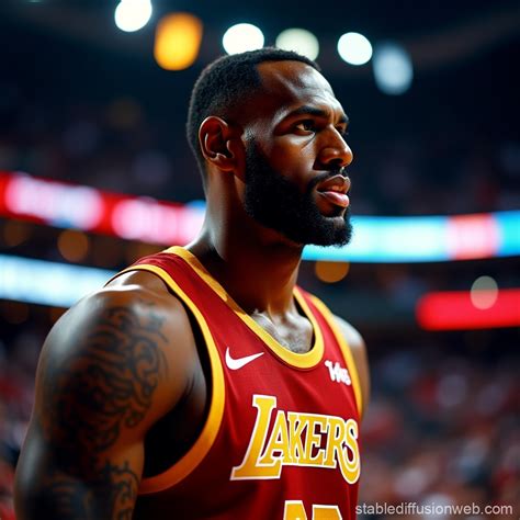 Lebron James with Down Syndrome Portrait | Stable Diffusion Online