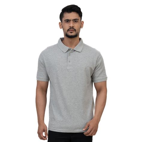 Buy Cotton Polo T-Shirt - Grey Mel | Cotstyle