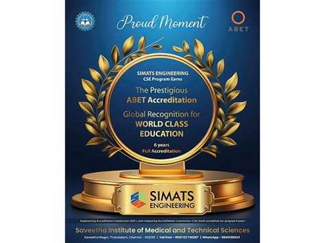 SIMATS Engineering's CSE Program Earns Prestigious ABET Accreditation