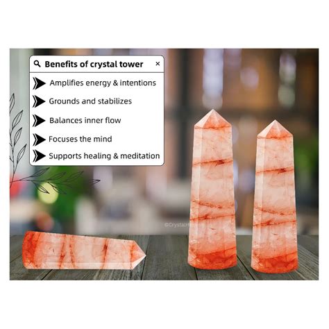 Red Hematoid Quartz Crystal Tower and Gemstone Tower Collection ...
