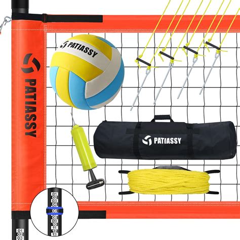 Patiassy Outdoor Portable Volleyball Net Set System for Backyard ...