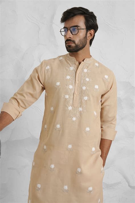 House Of Kari(Chikankari Clothing) - Cotton Aari Work Kurta for Men ...