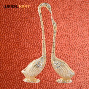Buy JaipurCrafts Aluminium Pair of Kissing Duck Showpiece, 14 in ...