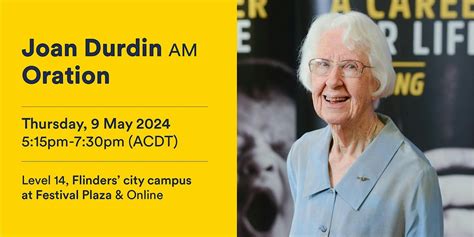 2024 Joan Durdin AM Oration, Flinders University City Campus | Level 14 ...
