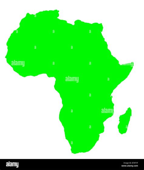 Outline map of Africa continent in green isolated on white background Stock Photo: 21708163 - Alamy