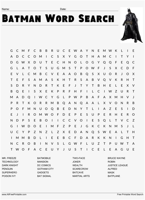 Batman Word Search Main Image - Hawaii Word Search Transparent PNG ...