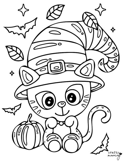 Halloween Cat Coloring Pages (Free Printables)