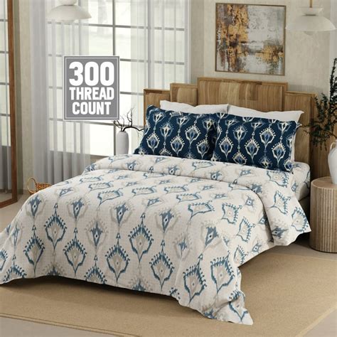 Buy BOUTIQUE LIVING Gardenia Augusta Cotton 300TC Printed 3Pcs Super ...