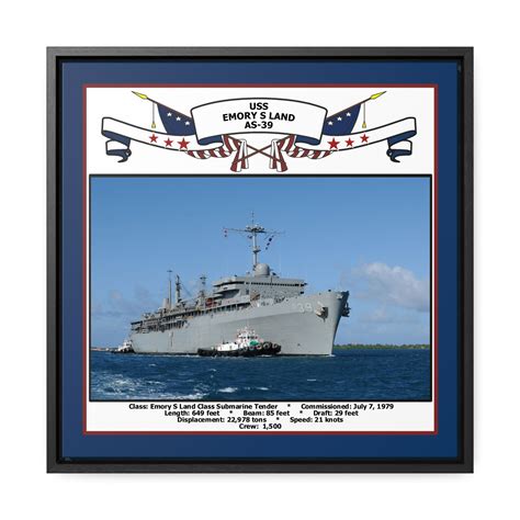 USS Emory S Land AS-39 Navy Floating Frame Photo – Navy Emporium