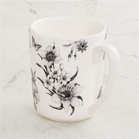 Buy Maris-Botanical White Printed Stoneware Coffee Mug - 500ml from ...