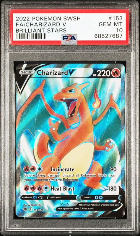 2022 Pokemon Sword & Shield Brilliant Stars 153 Full Art/charizard V ...