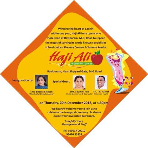 Menu at Haji Ali, Kochi, Edapally