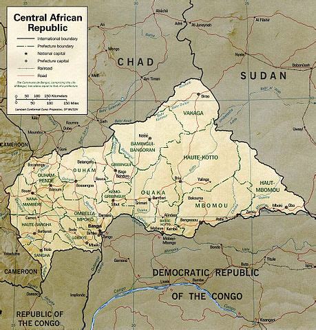 Central africa region map countries in central Vector Image