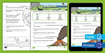 (SS.K.G.3.1) Identify basic landforms. - Twinkl