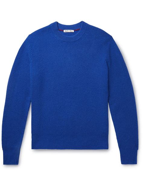 Alex Mill - Jordan Ribbed Brushed-Cashmere Sweater - Blue Alex Mill