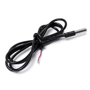 DS18B20 Waterproof 2 Wires Temperature Sensor Probe Thermometer Thermal ...