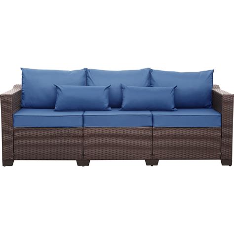 Rattaner 3 Seat Patio Wicker Sofa Outdoor Rattan Couch Furniture ...