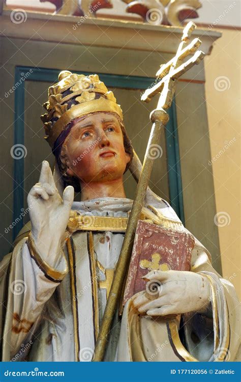 Saint Fabian, Statue On The Altar Of St. Anthony In The Church Of The ...