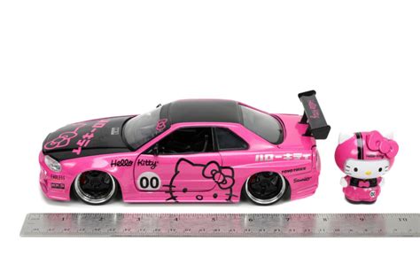 Hello Kitty - 2002 Nissan GTR (R34) with Hello Kitty 1:24 Scale Dieast ...