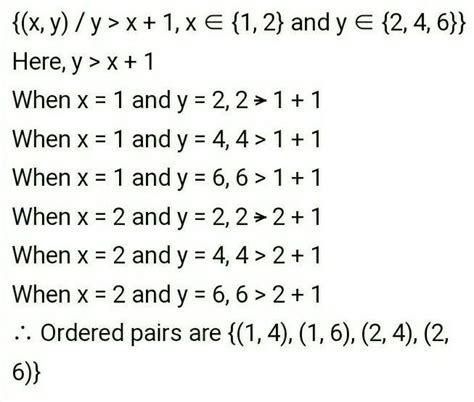 Write the following relations as sets of ordered pairs i) {(x, y) / y ...