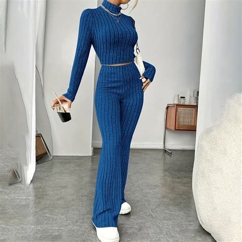 TrendVibe365 Sweater Sets Women 2 Piece Clothing Set Knitted Long ...