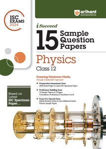 Arihant ISC Sample Question Papers Class 12 Physics Book for 2024 Board ...