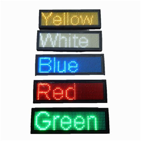 Buy Youji LED Programmable Scrolling Name Tag Badge-Red Message Display ...