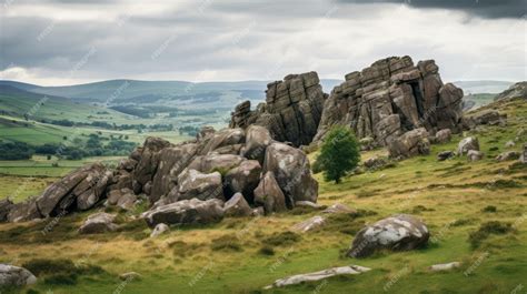 Premium Photo | Dramatic Countryside Rock Formation A Captivating ...
