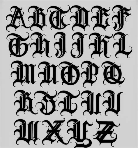 Old English Alphabet Lettering