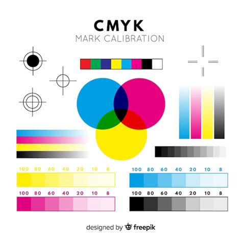 Коллекция калибровочных элементов Cmyk | Бесплатный вектор