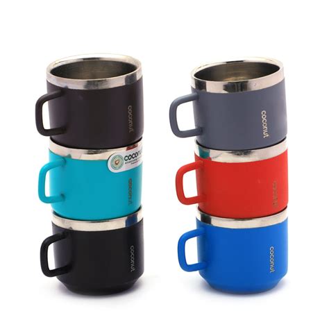 Coconut Iconic Stainless Steel Double Walled Colour Coating Coffee/Tea ...