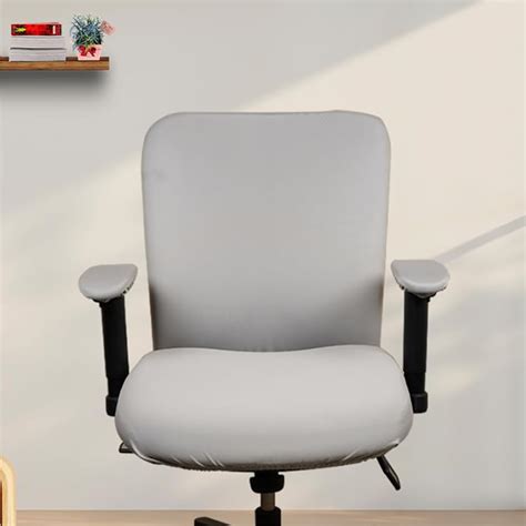 ELEGANTA Polyester Blend Lycra Solid Grey Office Chair Cover with ...