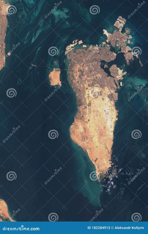 The Kingdom of Bahrain is an Island State, Satellite Image. Stock Image - Image of arabic ...