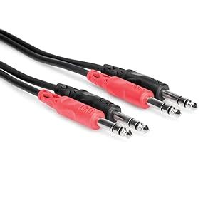 Hosa CSS-202 Dual 1/4 inch TRS to Same Stereo Interconnect Cable, 6.5 ...