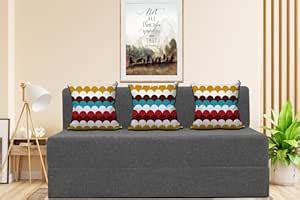 Rosebell Lightweight Easy 3-Person Sofa Cum Bed Jute Fabric- Washable ...