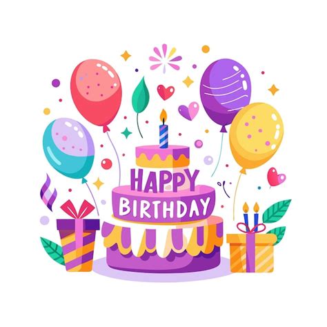Happy birthday poster greeting card design vector illustration ...