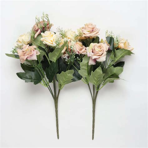 Artificial Rose Flowers Bunch Antique Pink (Without Vase Pot) (11.5 ...