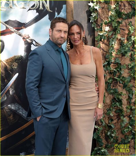 Gerard Butler & Longtime Love Morgan Brown Flex at 'How to Train Your ...