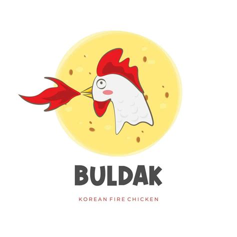 Korean Buldak Spicy Chicken Illustration Logo 25275545 Vector Art at ...