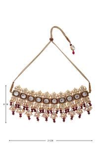 Buy Gold Plated Semi Precious Beads Jadtar Choker Necklace by Just ...