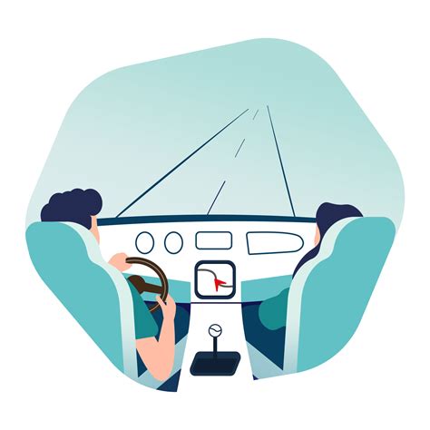 Pair of people sitting on front seats of car moving along highway. Automobile driver and ... - Moving Illustration