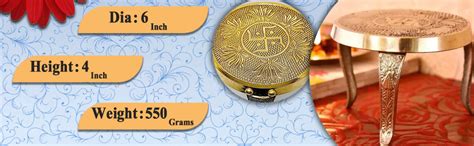 Buy SK Metals Brass Traditional Mukali Stand/Mukkali Stool/Lotus Design ...
