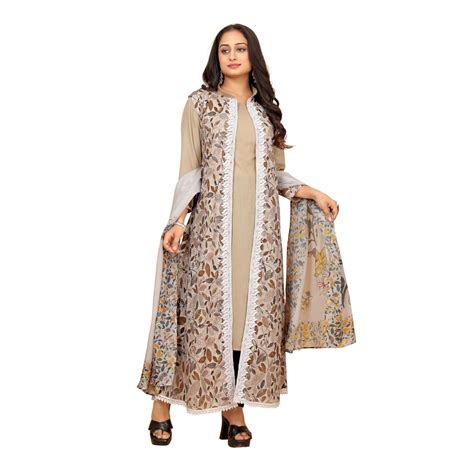 Buy DHARM KARM Womens Cotton Asymmetric Digital Print & Sifli Work ...