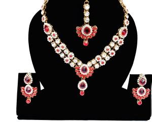The 5th Empire Stone, Alloy Red, White Jewellery Set Price in India ...