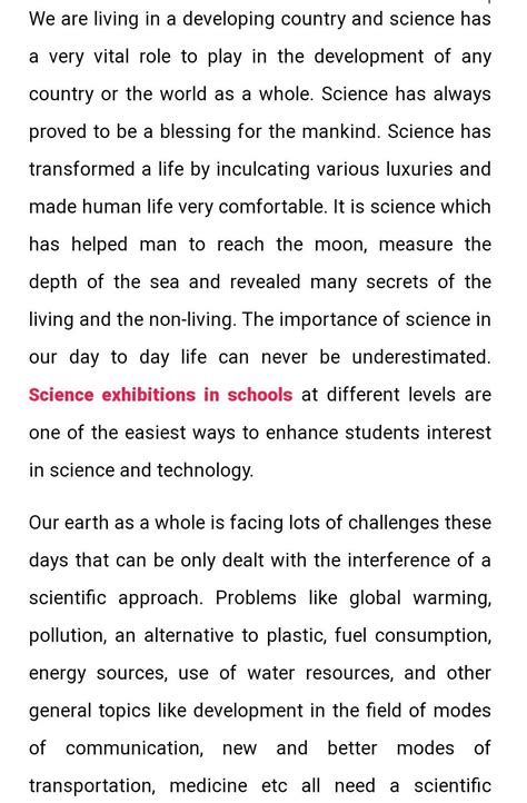 essay on science exhibition in my school in 150 to 200 words - Brainly.in