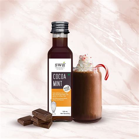 Swa Artisanal Syrups - Cocoa mint, 100% Natural, Makes 4-6 Drinks (120 ...